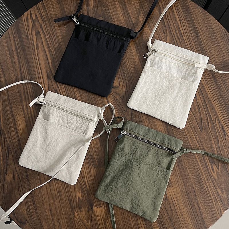 New Lightweight Ultra-Thin Canvas Small Phone Bag, Minimalist Style, Unisex Coin Purse, Crossbody Bag