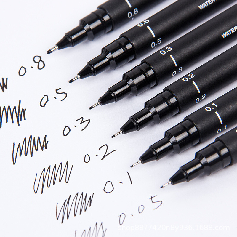 Japanese UNI Mitsubishi needle pen for art students, drawing and outlining pen PIN-200, student use, edge and line drawing black pen