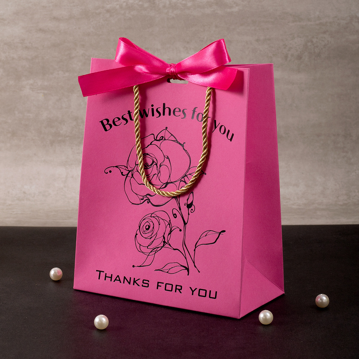 Rose red handbag [xf042 rose red ribbon]