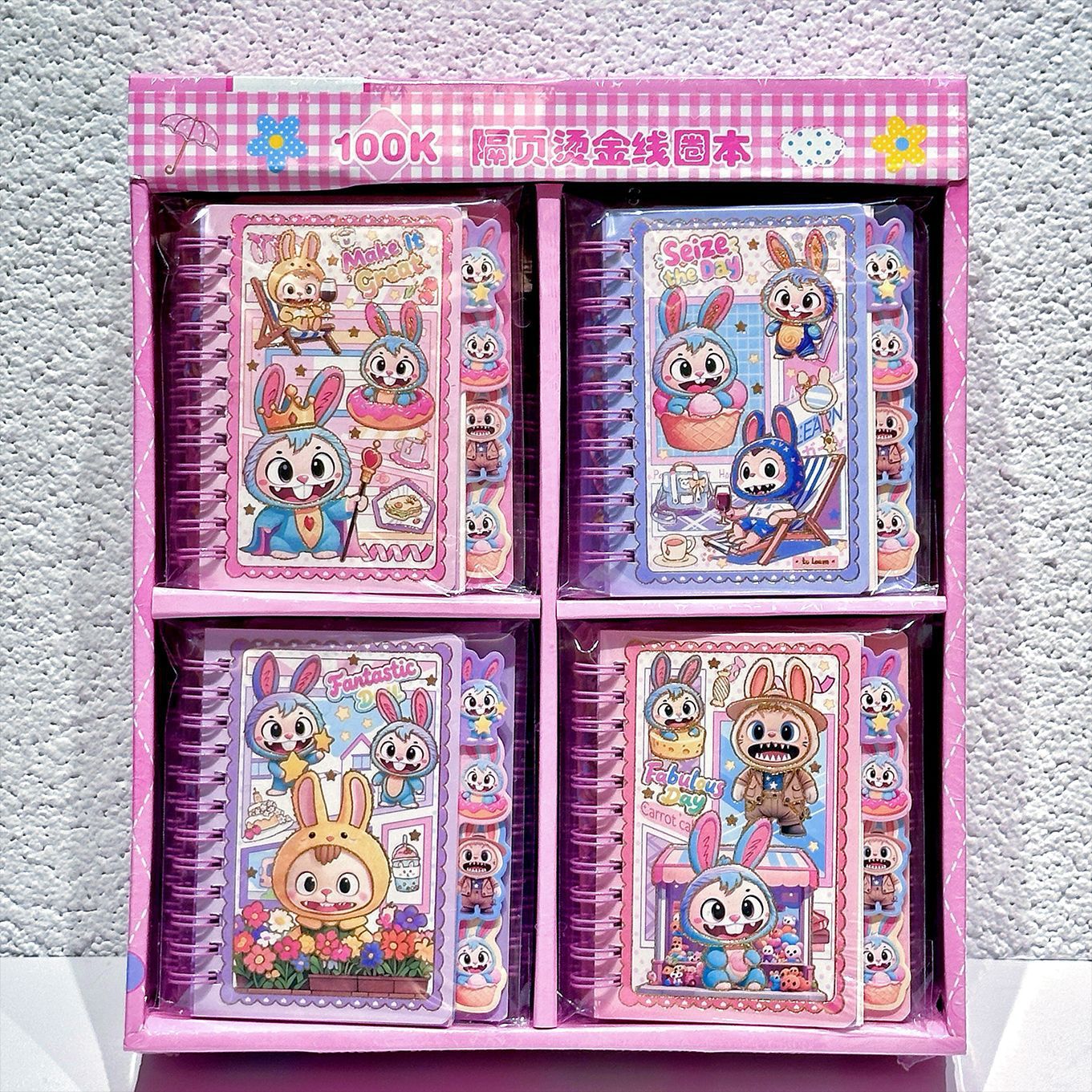 Cuaderno de bobina de tela de dibujos animados cuaderno de cuadernos adorable estampado A7 cuaderno de mano estudiantes de papelería comercio exterior al por mayor