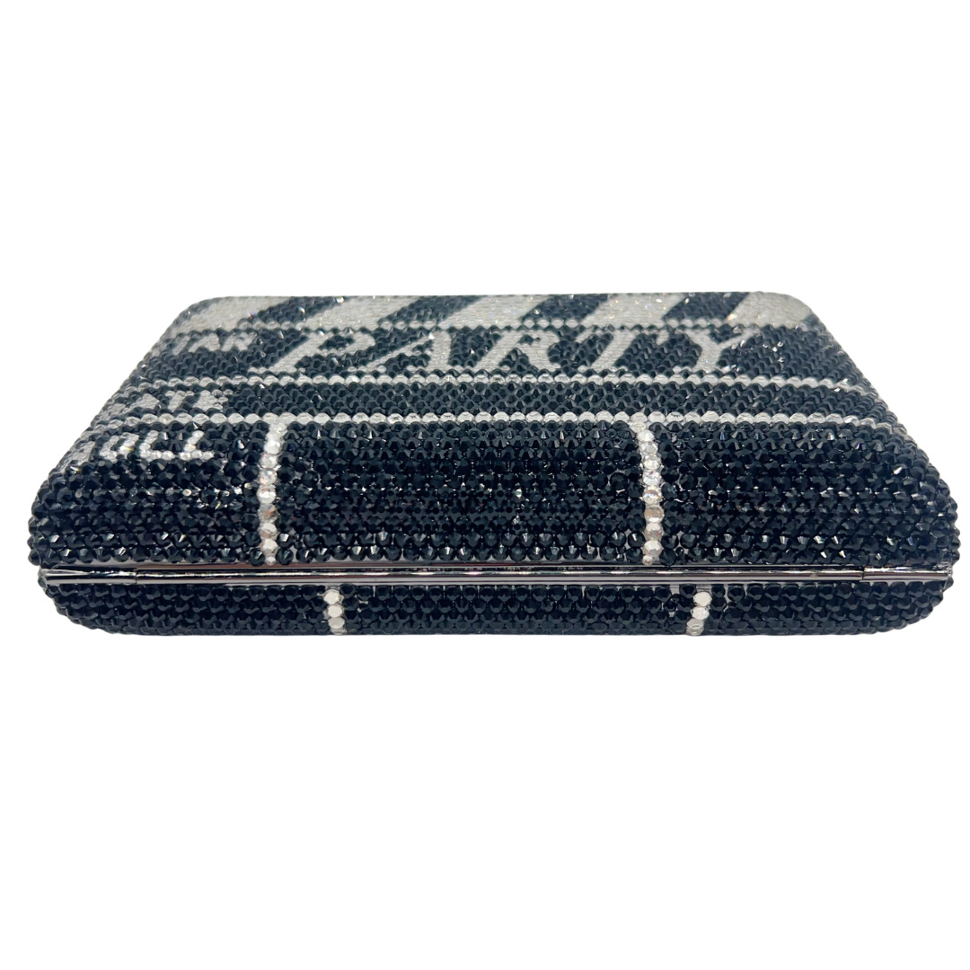Túi xách nữ handmade đính kim cương dây chuyền kiểu vuông nhỏ dự tiệc — màu đen, Tùy chỉnh các màu khác chi tiết 3