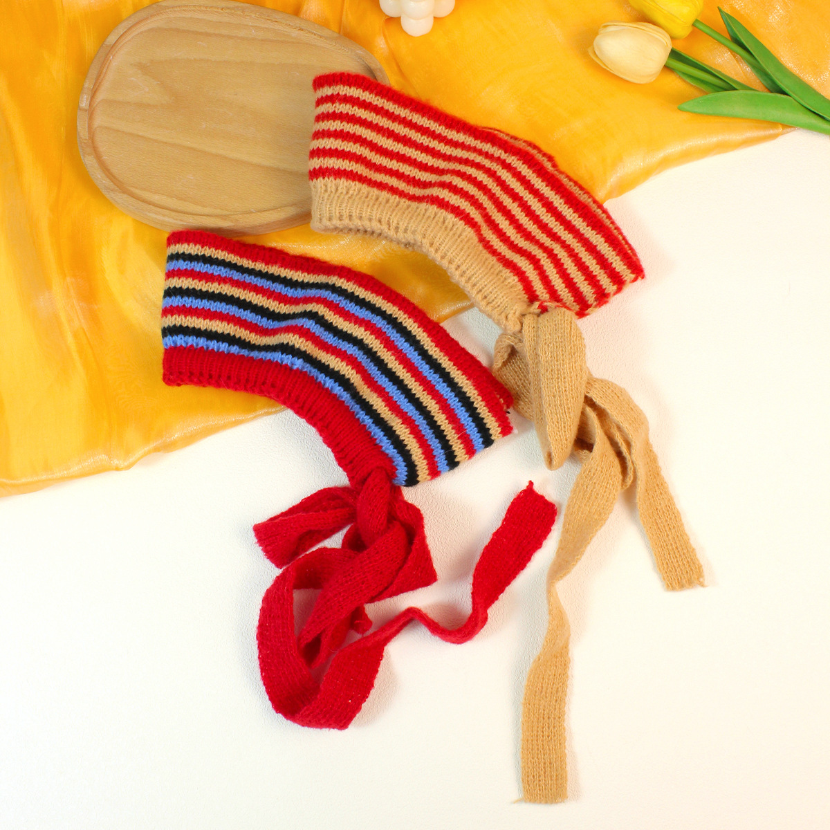 Retro Knitted Hair Tie For Women Versatile Winter Hair Accessory_voghion.com