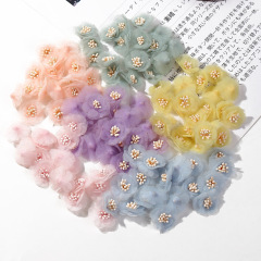 流れ星の紗の小さい花をシミュレーションして芯のdiyの手の部品の靴の帽子をプラスします。