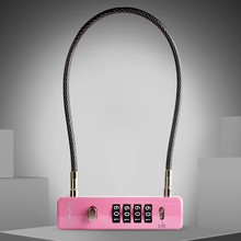 线径更粗钢缆推改白钢电动车头盔密码锁拉门电动车车框密码挂锁