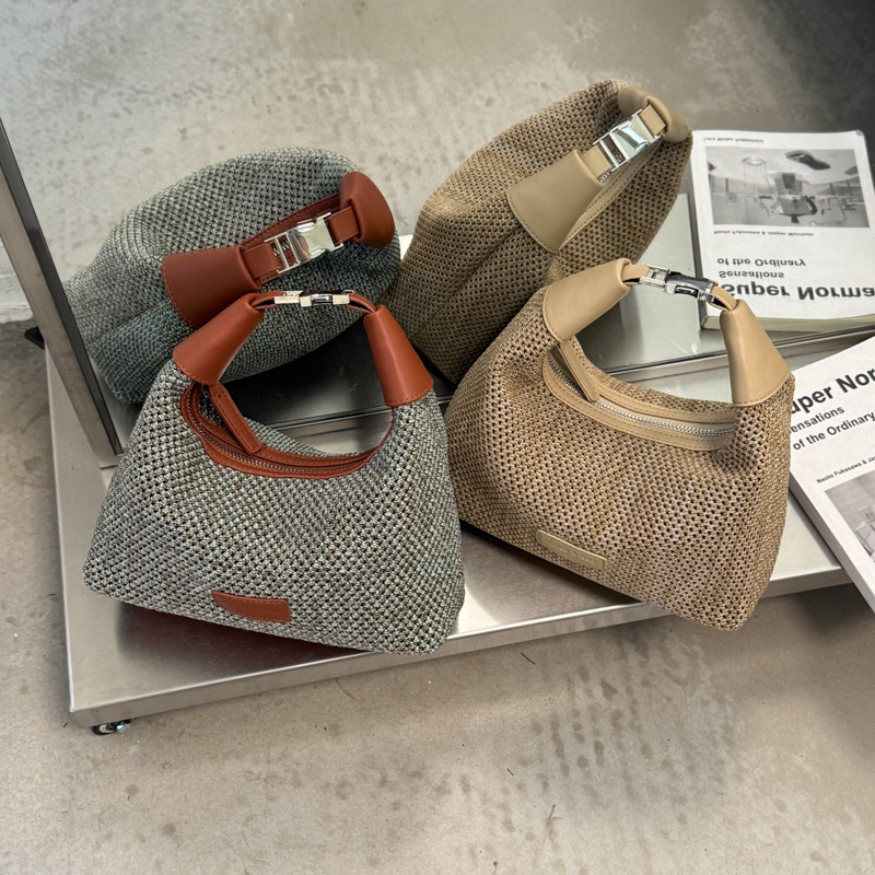 2026 verano nuevo estilo de moda bolsa de paja portátil diaria bolsas de bolsas