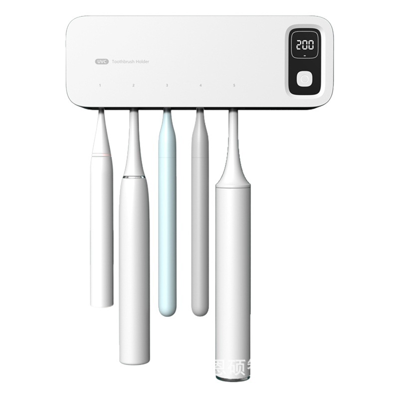 Cepillo de dientes esterilizador UV caja de desinfección de esterilización de secado automático eléctrico baño rack pared colgando Punch-libre