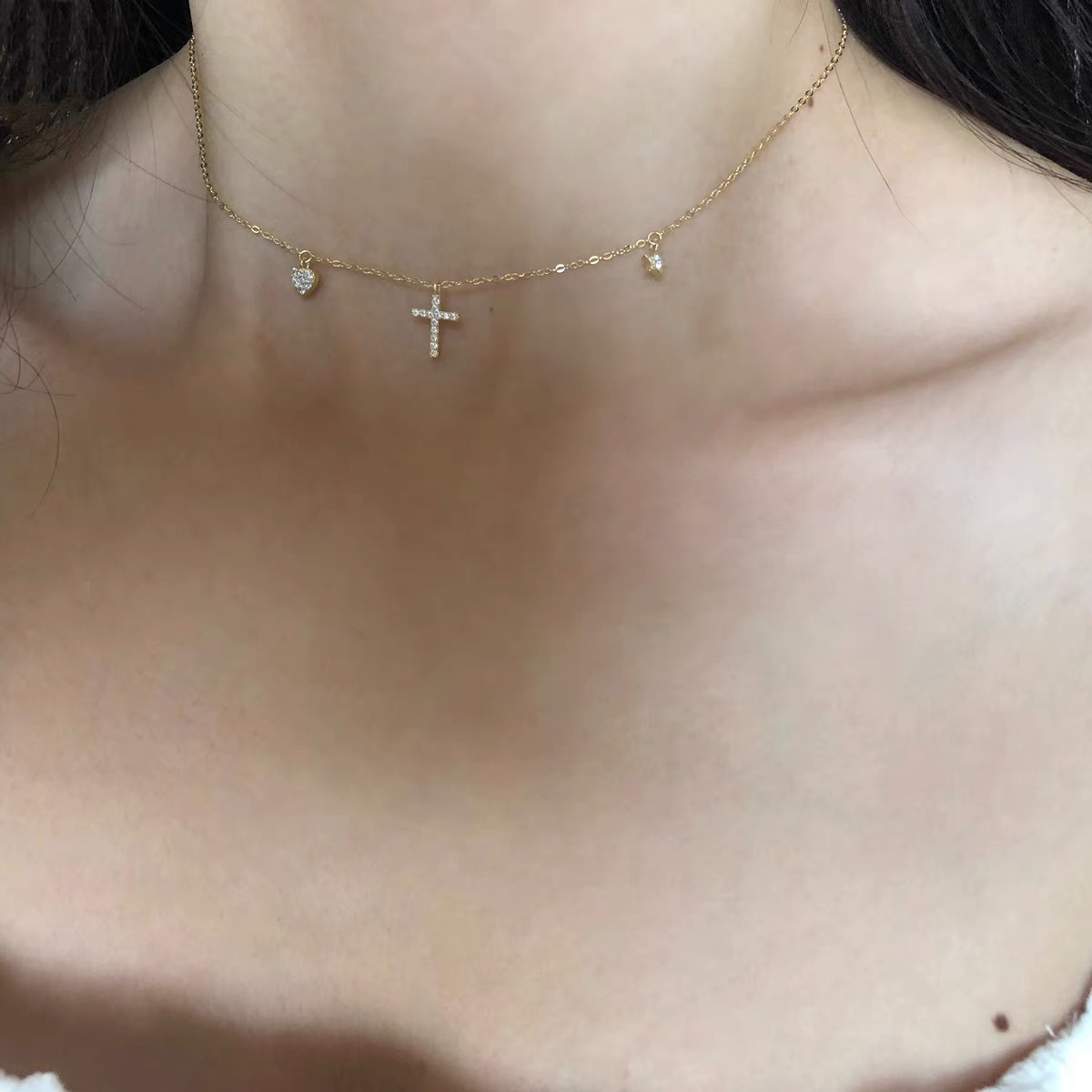 cross heart necklace design 2