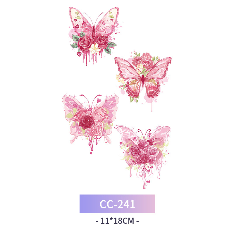 Transfronterizo en stock al por mayor de halloween colorido mariposa tatuaje pegatinas simulación sangrienta cicatriz pegatinas divertidas pegatinas impermeables