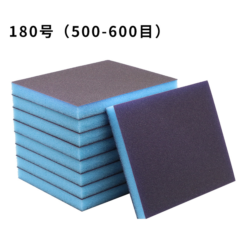 Fabricantes al por mayor bloque de arena de esponja británico grueso hermoso costura azul de doble cara muebles de carpintería pulido y pulido bloque abrasivo de esponja