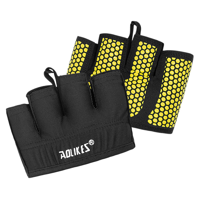 Guantes deportivos de cuatro dedos, equipos de silicona antideslizantes para hombres y mujeres, pesas, pesas, pesas rusas, guantes de entrenamiento de fuerza