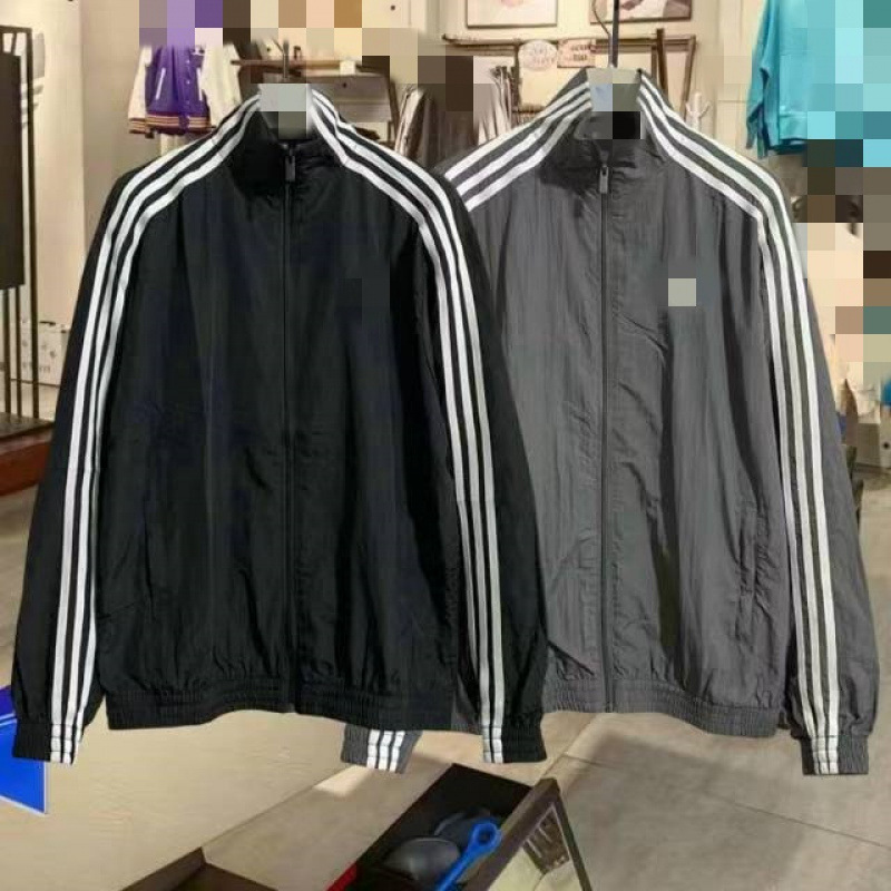 Sports suit for men and women, Jenny's same style three-stripe jacket, twisted wide-leg pants, sports windbreaker jacket 3362
