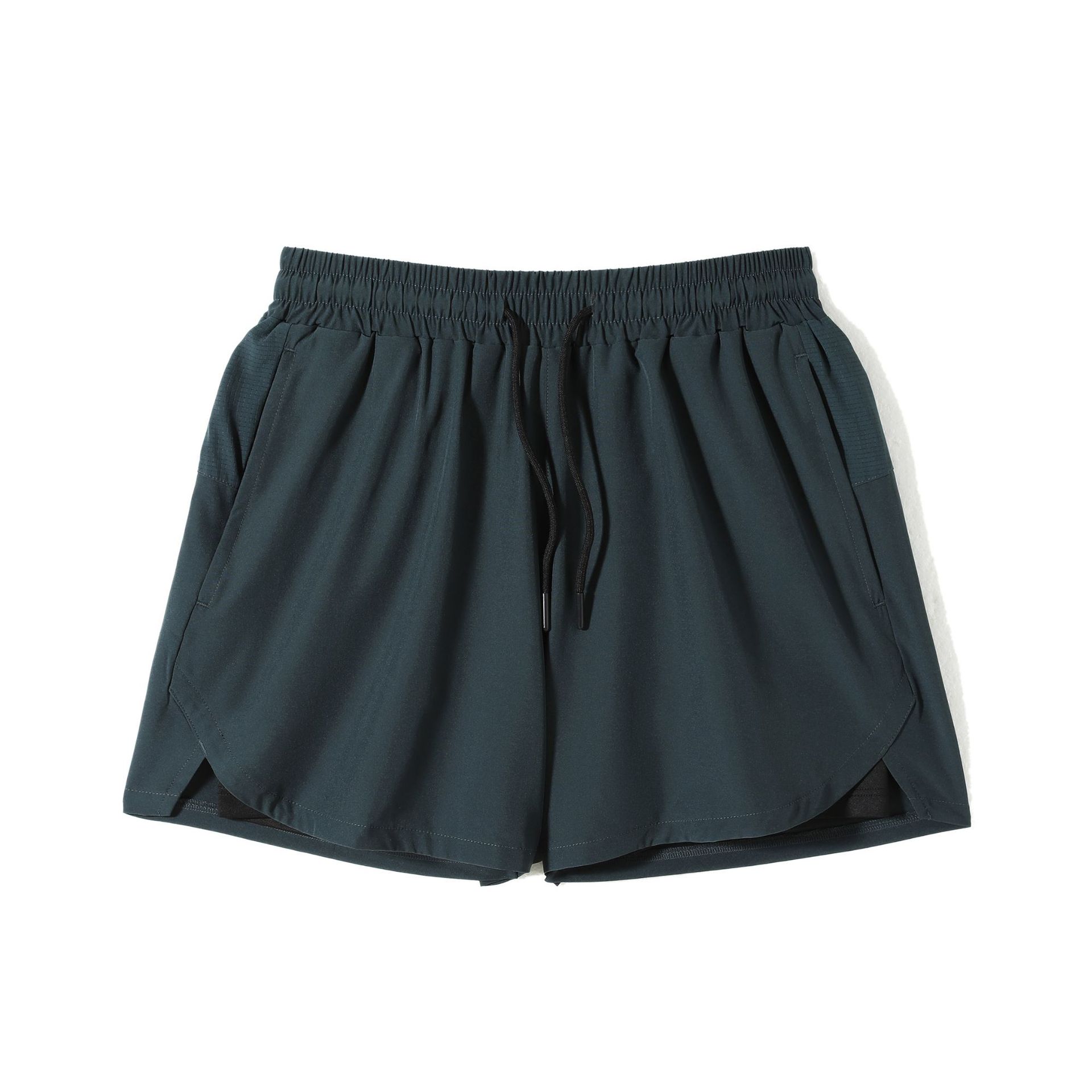 Pantalones cortos de correr de maratón para hombres correa de tres puntos para revestimiento de pantalones de doble capa de ropa deportiva al aire libre pantalones rápidos