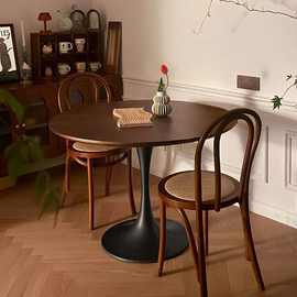 现代简约洽谈桌椅北欧阳台休闲接待咖啡奶茶店餐桌郁金香小圆桌子