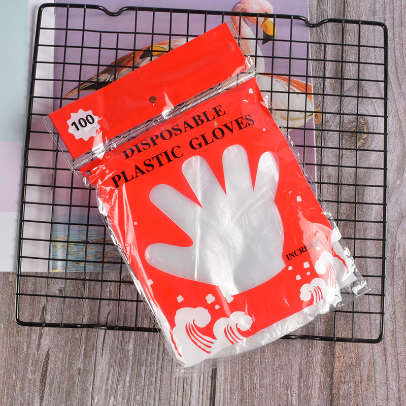Guantes desechables PE guantes de película comestibles guantes sanitarios bolsas de color 100 paquetes image 3