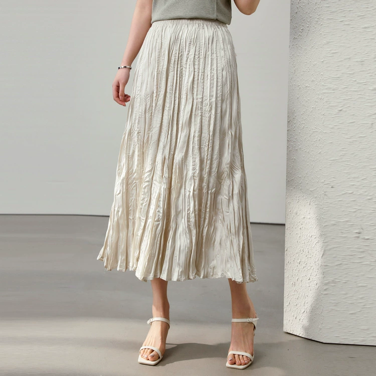 [Персонализированный плиссированный дизайн, модная драпированная юбка] Тонкая и красивая женская одежда больших размеров, толстая мм, 2025, летний новый стиль