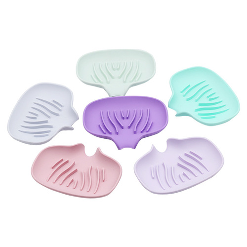 Silicone soap box household bathroom drain simple creative silicone soap box bathroom supplies soap rack wholesale