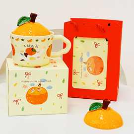 高颜值礼盒套装陶瓷杯带盖猫咪办公情侣水杯创意新年伴手礼马克杯