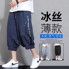 夏の国民的トレンドブランド男の子用ブルマ、ファットマン用七分丈ショートパンツ、ゆったりプラスサイズのスポーツカジュアルパンツ、トレンド