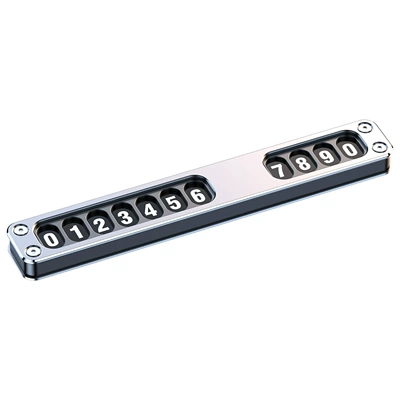 Nömrəli dayanma kartı plate, car relocation phone number, parking - aluminum-alloy-hidden-parking-sign-with-night-light-silver-color