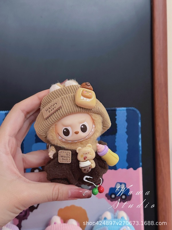 迷你版4.0LABUBU搪胶脸毛绒盲盒玩偶衣服套装小鼻嘎心底密码四代|undefined