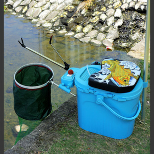 Fishing Box Multifunctional Lightweight Mini Fishing Bucket Live Fish Bucket Thickened Fishing Box Raft Fishing Box Can Sit Small Fishing Box