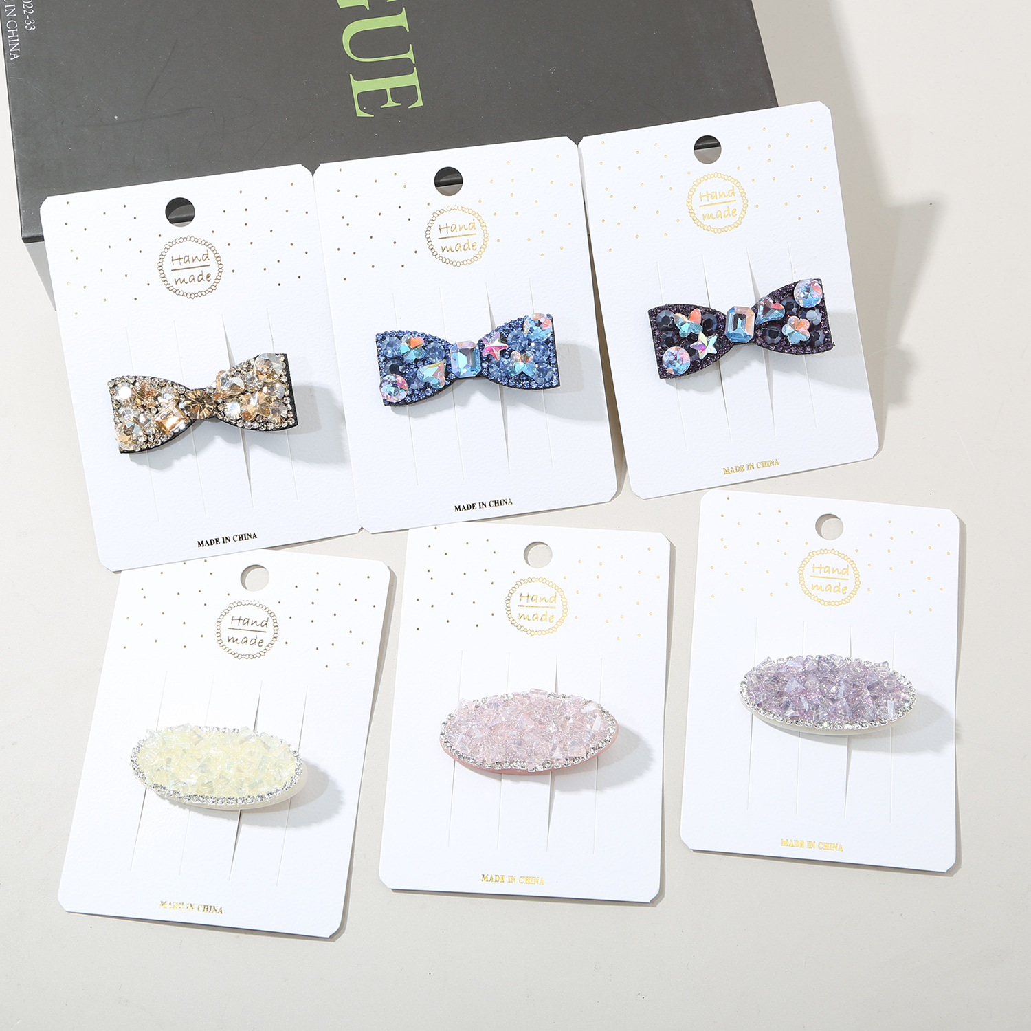 Iron Material Oval Hair Clip With Colorful Diamonds And Bowknot Suitable For Girls Princess Elsa Hair Accessories Cute BB Clip Side Clip