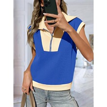 R 35667 Color Blocked Half Zip Pullover ƴɫ�������� ר