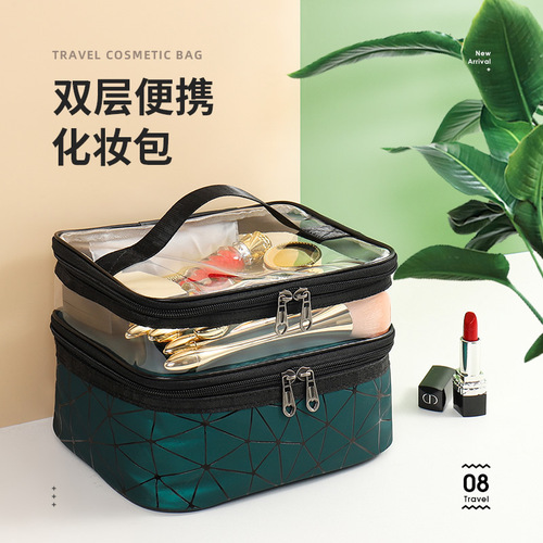 Transparent travel makeup bag large capacity PVC storage bag for men and women, portable travel toiletry bag, dropshipping one piece