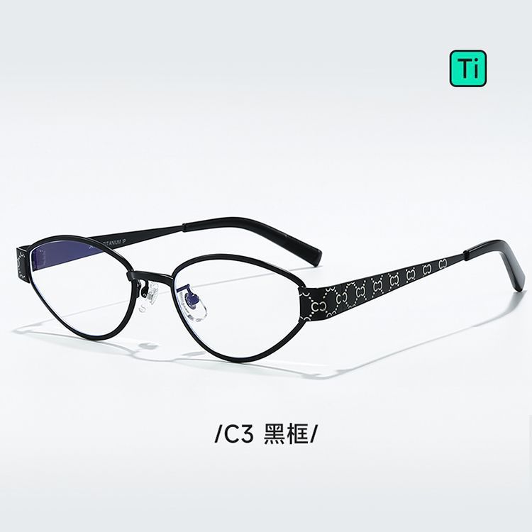 轻量化钛架高智感女超轻猫眼金丝眼镜框架G家1853男可配近视30927|undefined