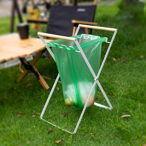 Outdoor folding garbage rack camping trash can portable simple peel box camping picnic self-driving storage and organization