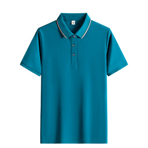 Pique Cotton Polo Cultural Shirt Men's Light Business Pure Color T-Shirt Summer Short-Sleeved Golf Pure Color Elastic Lapel T-Shirt