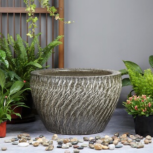 Jingdezhen Ceramic Large Fish Tank, Ancient Landscaping Rockery Basin, Water Lily Basin, Lotus Tank, Floor-Standing Balcony Courtyard Decoration