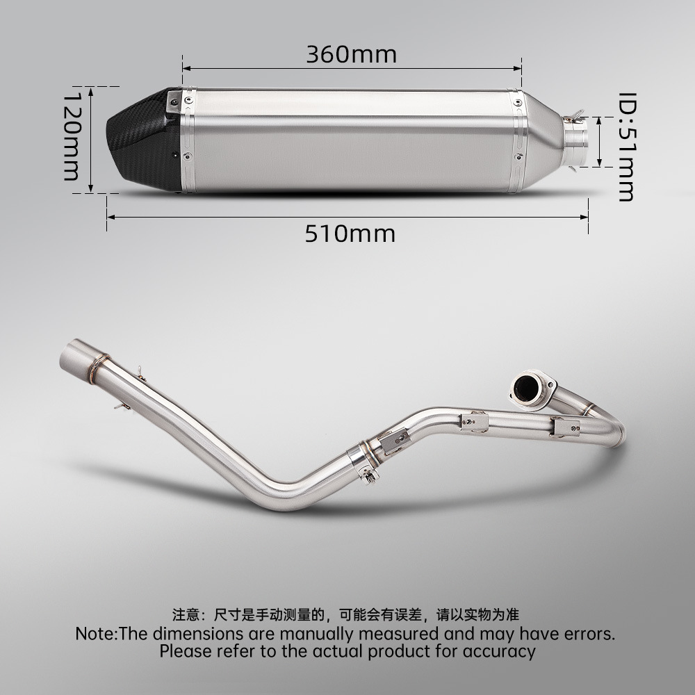 Motorcycle Full Exhaust Pipe Atv Mountain Beach Off-Road Vehicle Raptor700R Raptor 700 Front and Rear Sections