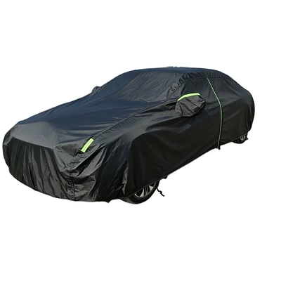 Vehicle Cover, Rainproof, Waterproof, Thickened | Car clothing - 2s3500x1700x1500-applicable-to-hatchbacks-aluminum-film-black