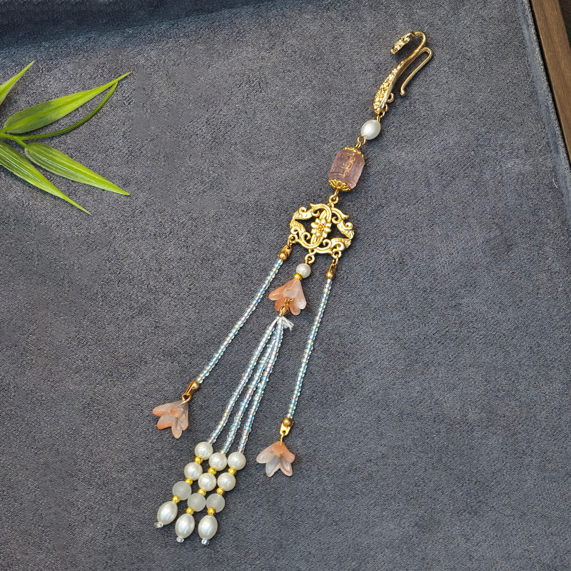 古代スタイル [ブルーアイスハート] 小さな新鮮なチャイナドレス蝶ペンダント宋時代の漢服フラワーカード気質多用途ペンダント|undefined