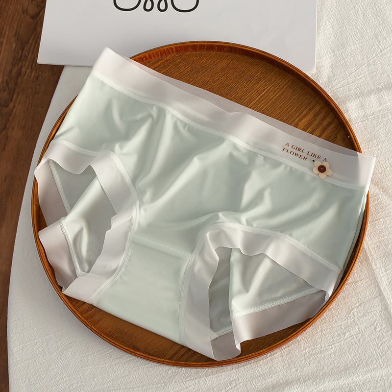Bragas que no dejan marcas para damas delgadas transpirables mascarilla facial de seda de hielo calzoncillos para niñas entrepierna antibacteriana de algodón puro bragas transparentes que no dejan marcas