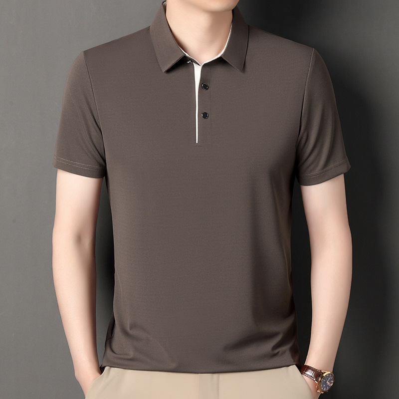 [Classic style] POLO shirt short-sleeved T-shirt men's summer quick-drying light luxury middle-aged cool plus size casual men