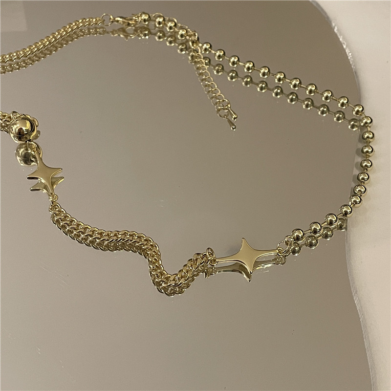 Clavicle Chain Niche Round Bead Ball Chain Splicing Mans Star Clavicle Chain Neck Chain display picture 6