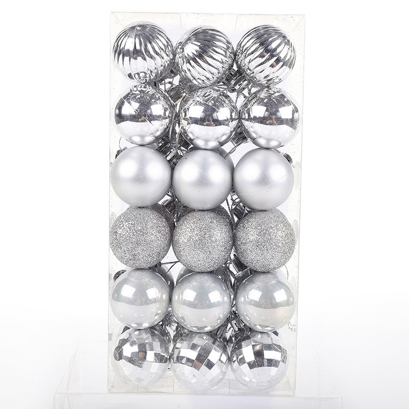 Bolas galvanizadas de plástico 4cm36pcs mini colgante de Navidad artículos navideños coloridos bolas de decoración accesorios de día de San Valentín