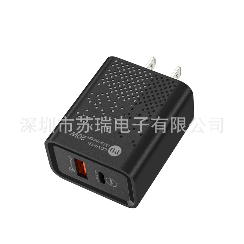 Point 1pd + 1usb multi-port charging head QC3.0 mobile phone Wall Charger power adapter travel charging