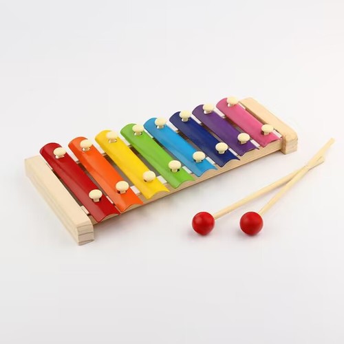 Wooden eight-note hand-knocking piano for infants and young children early education baby educational musical instrument toy 1-2-3 years old small xylophone 0