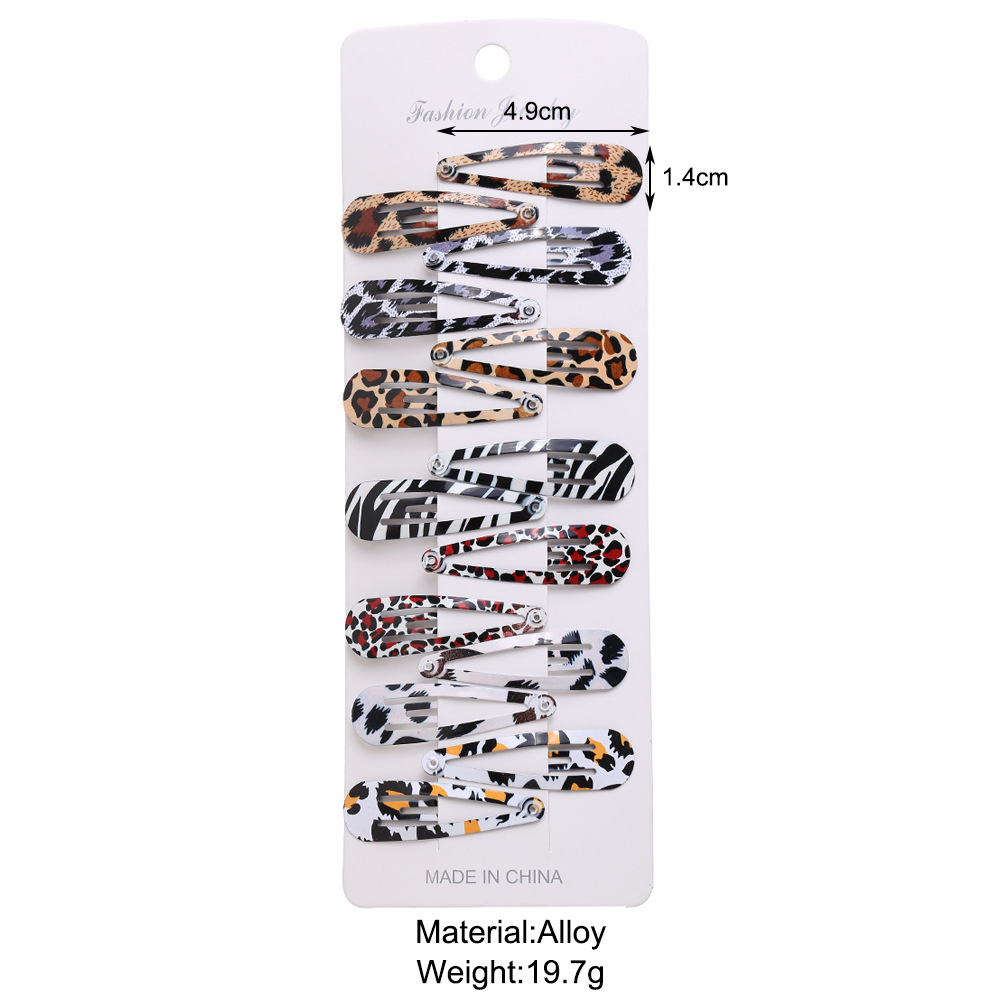 Fashion Printing Paint Leopard Print Polka Dot Pure Color Hairpin display picture 1