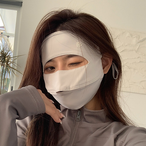 Sun protection mask summer thin full face sun protection mask anti-ultraviolet outdoor fashion breathable ice silk face kini