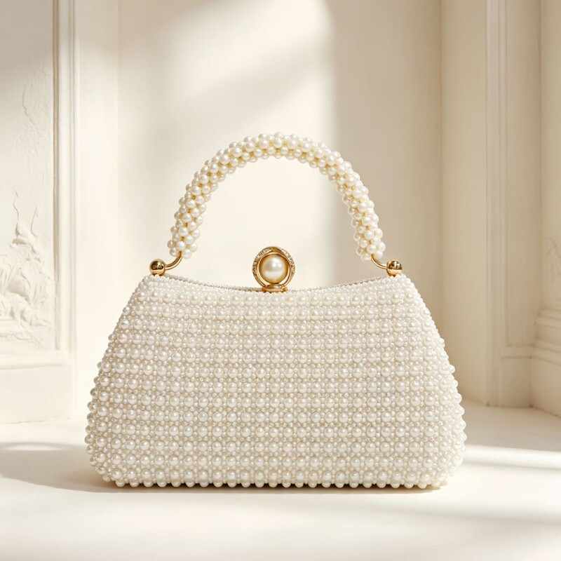 Cross-border bestseller pearl bag, evening bag, pearl handbag, bridal bag, wedding bag, elegant lady's dress bag, large-capacity bag for women Cross-border bestseller pearl bag, evening bag, pearl handbag, bridal bag, wedding bag, elegant lady's dress bag, large-capacity bag for women