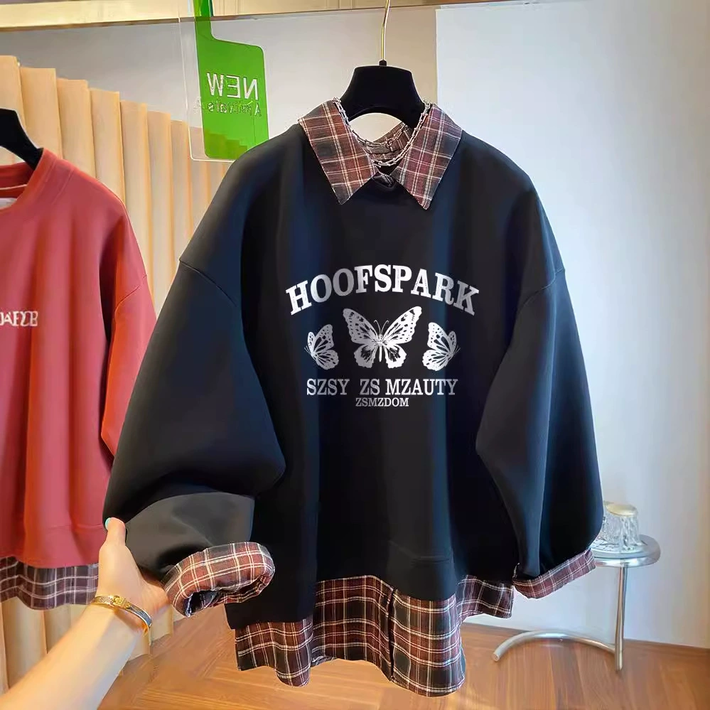 Официальный план трансграничной внешней торговли Huamian Fu Milk 310 Kett плюс размер 300 кг в клетку, чтобы сшить поддельные две части свитер