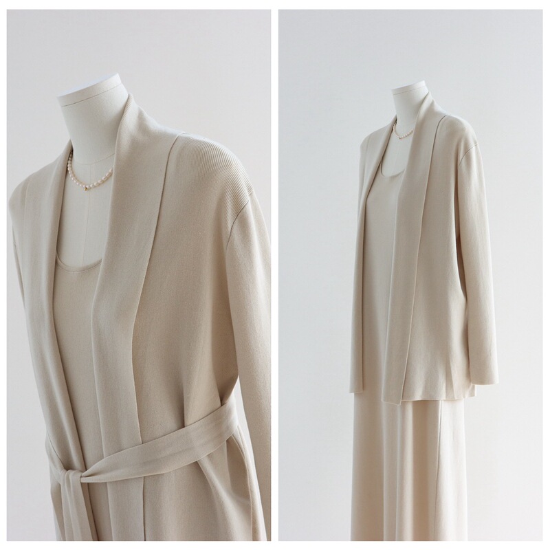 Four Flat Craft Lyocell Early Spring Knitwear Belt Cardigan Lazy Long-sleeved Shawl Tencel Women's Work Clothing Outer Wear