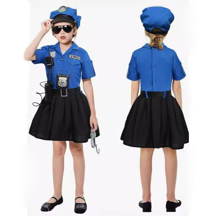 Traje transfronterizo de policía de Halloween para niños Traje de bomberos para médicos pequeños