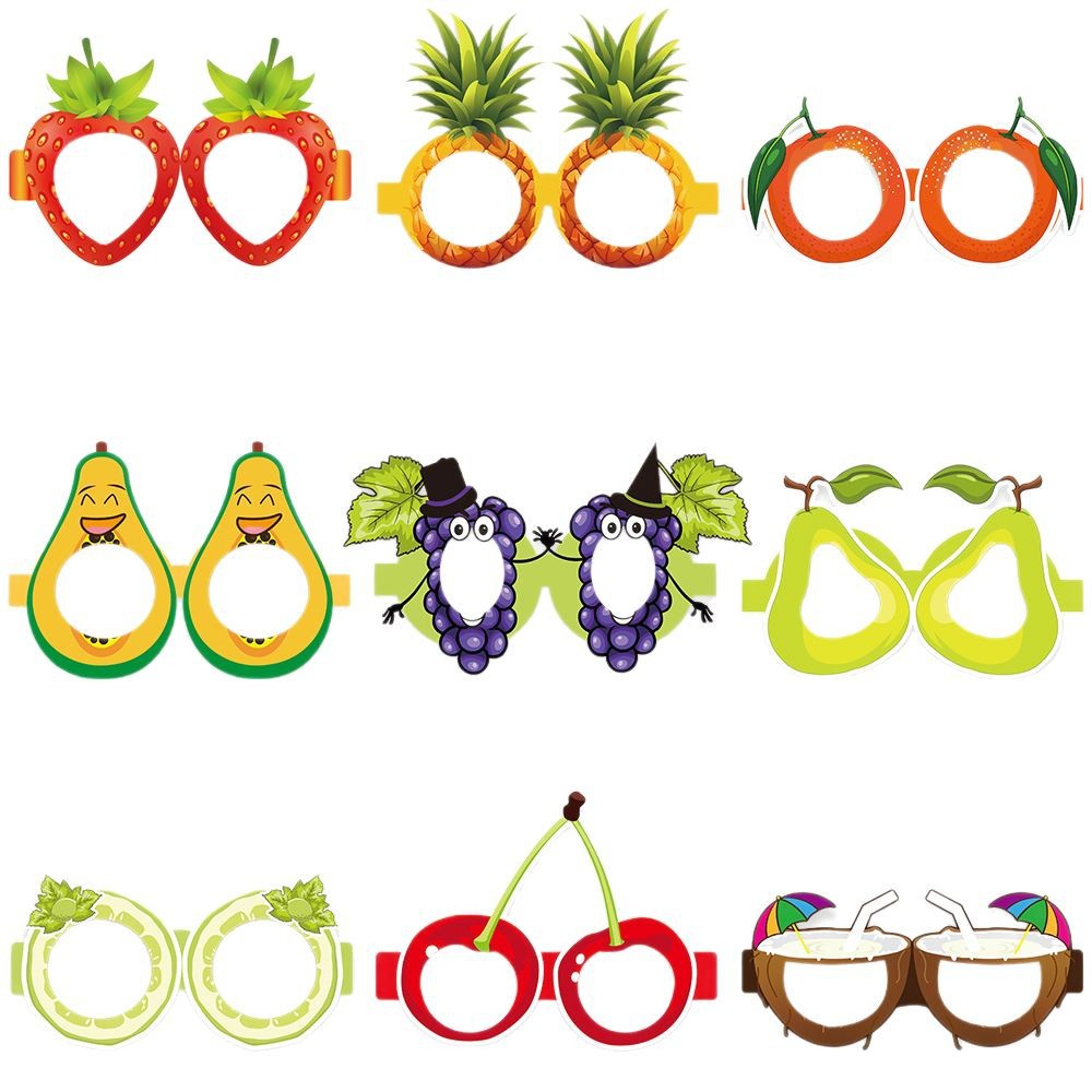 9 unids/set transfronterizo nuevo cumpleaños de los niños gafas de fiesta decoración fruta forma Festival de Verano piña gafas de papel