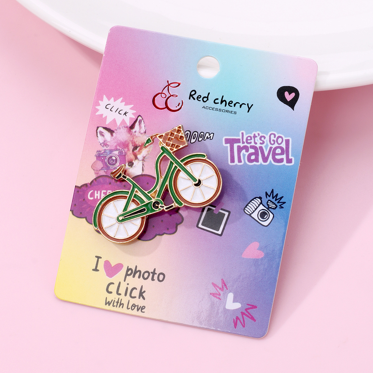 Cute Modern Style Pin Car Heart Shape Bicycle Alloy Enamel Plating Unisex Brooches display picture 14
