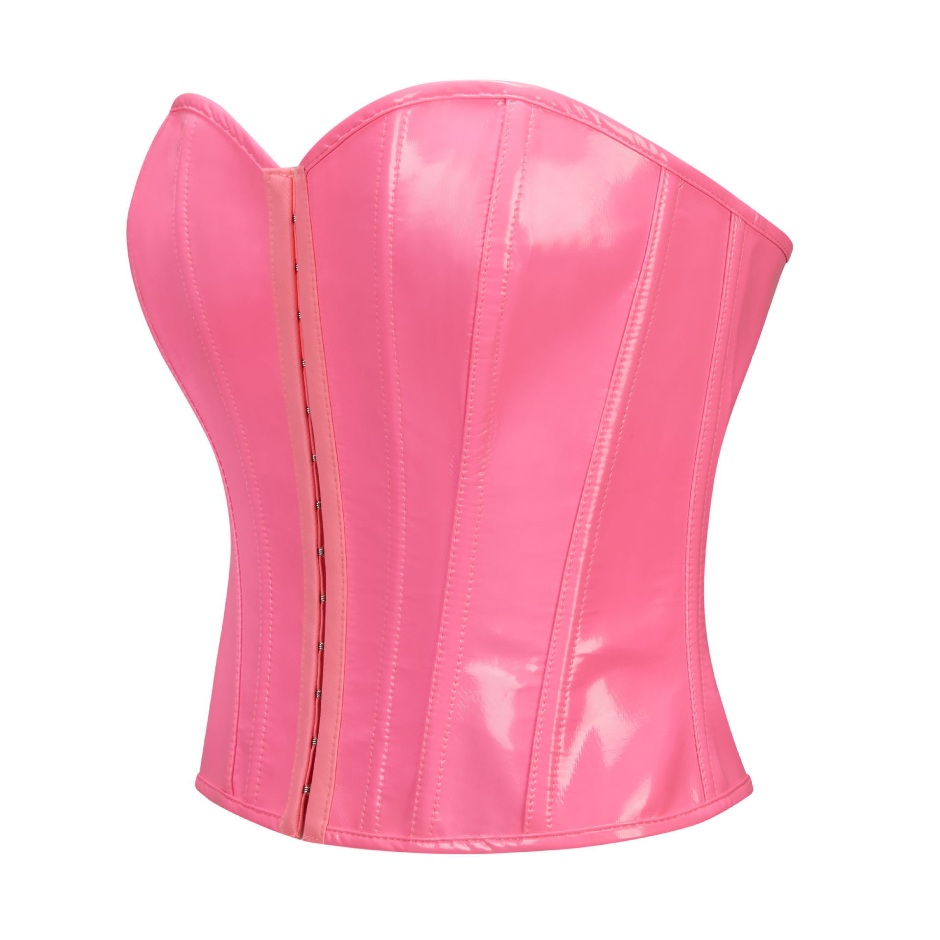 Nuevo pecho rosa sexy corto cinturón chaqueta de corte de cuero PU chaqueta de cuerpo de corte de comercio electrónico un cabello